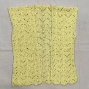 Vintage handmade butter yellow crochet vest